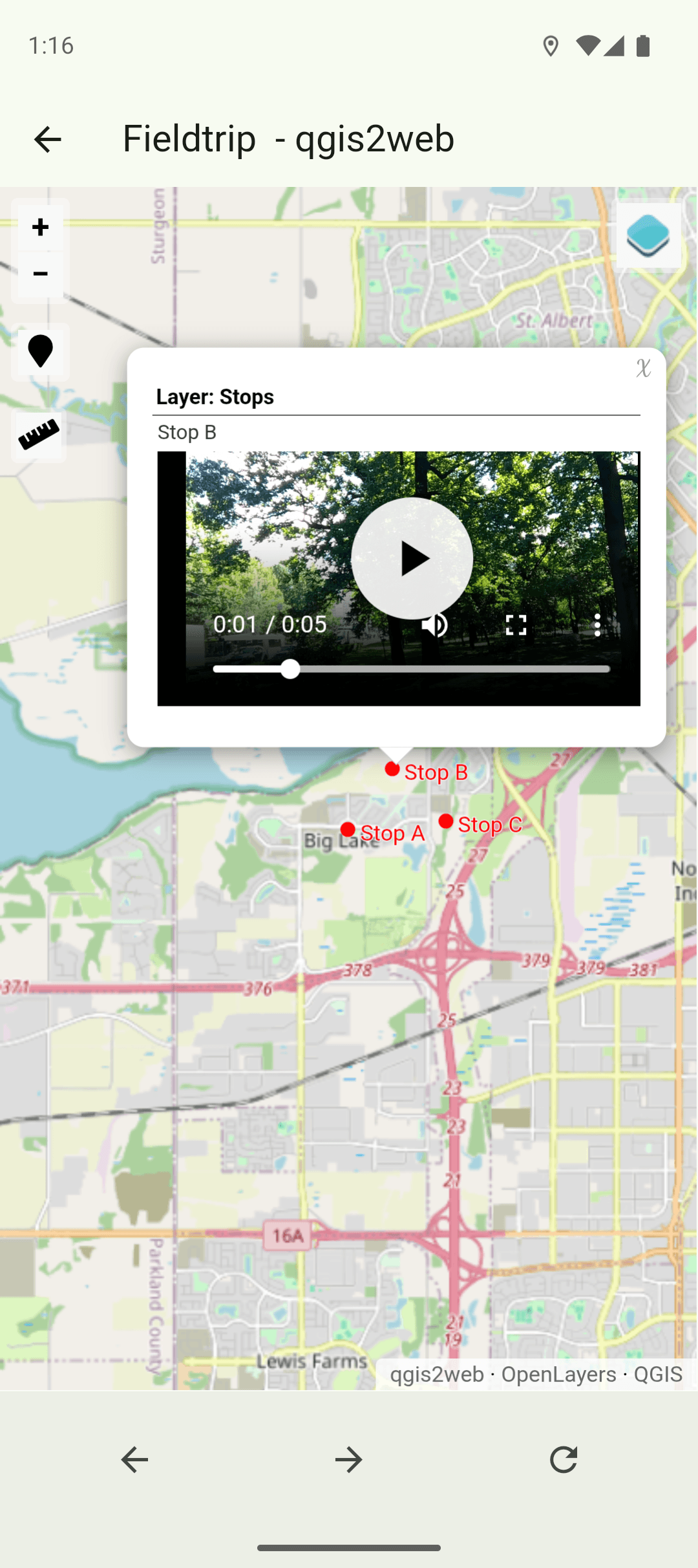 Embedded QGIS web map